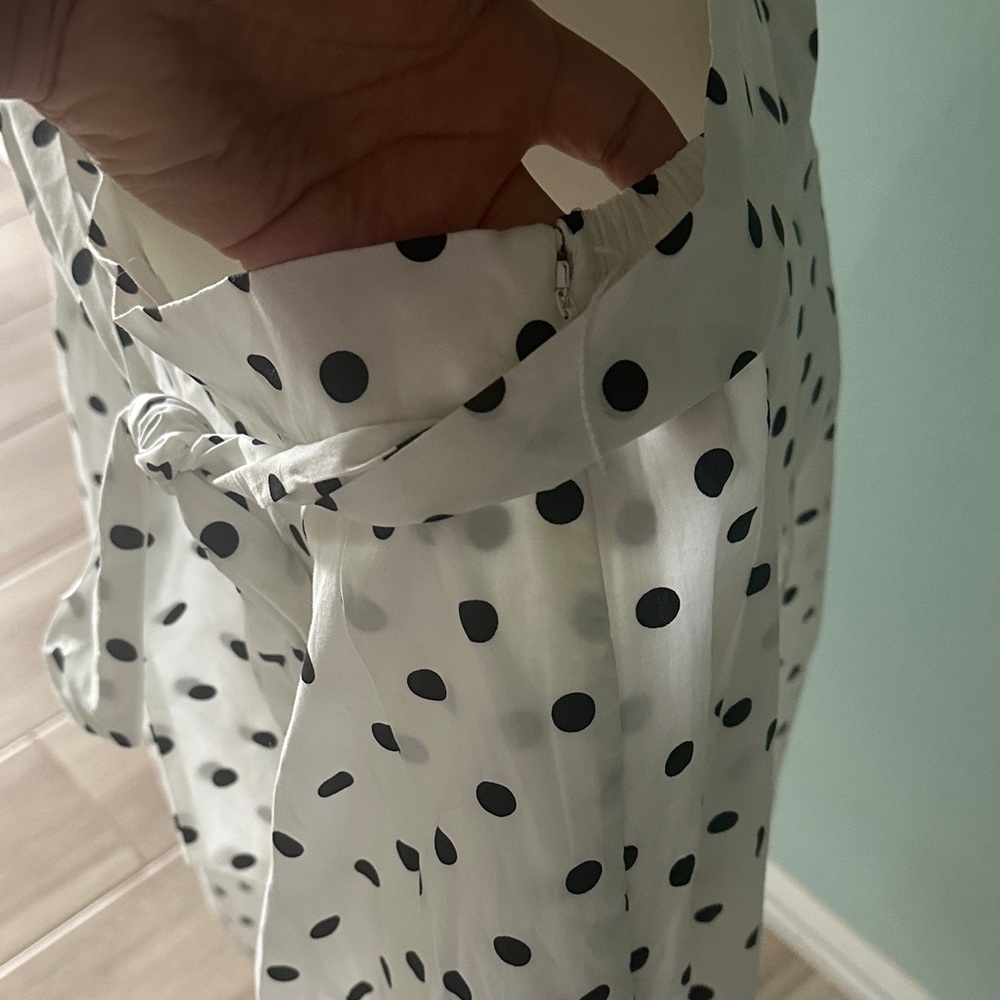 Talbots Black and White Polka Dot A-Line Skirt - Picture 6 of 8